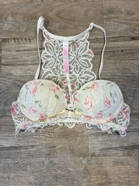 Victoria Secret PINK Lace Date Racerback Bra Front Snap Push Up